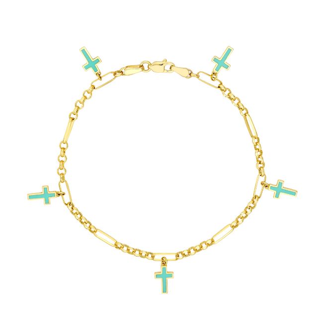 Blue Cross Bracelet