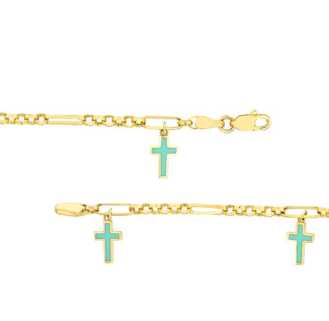 Blue Cross Bracelet