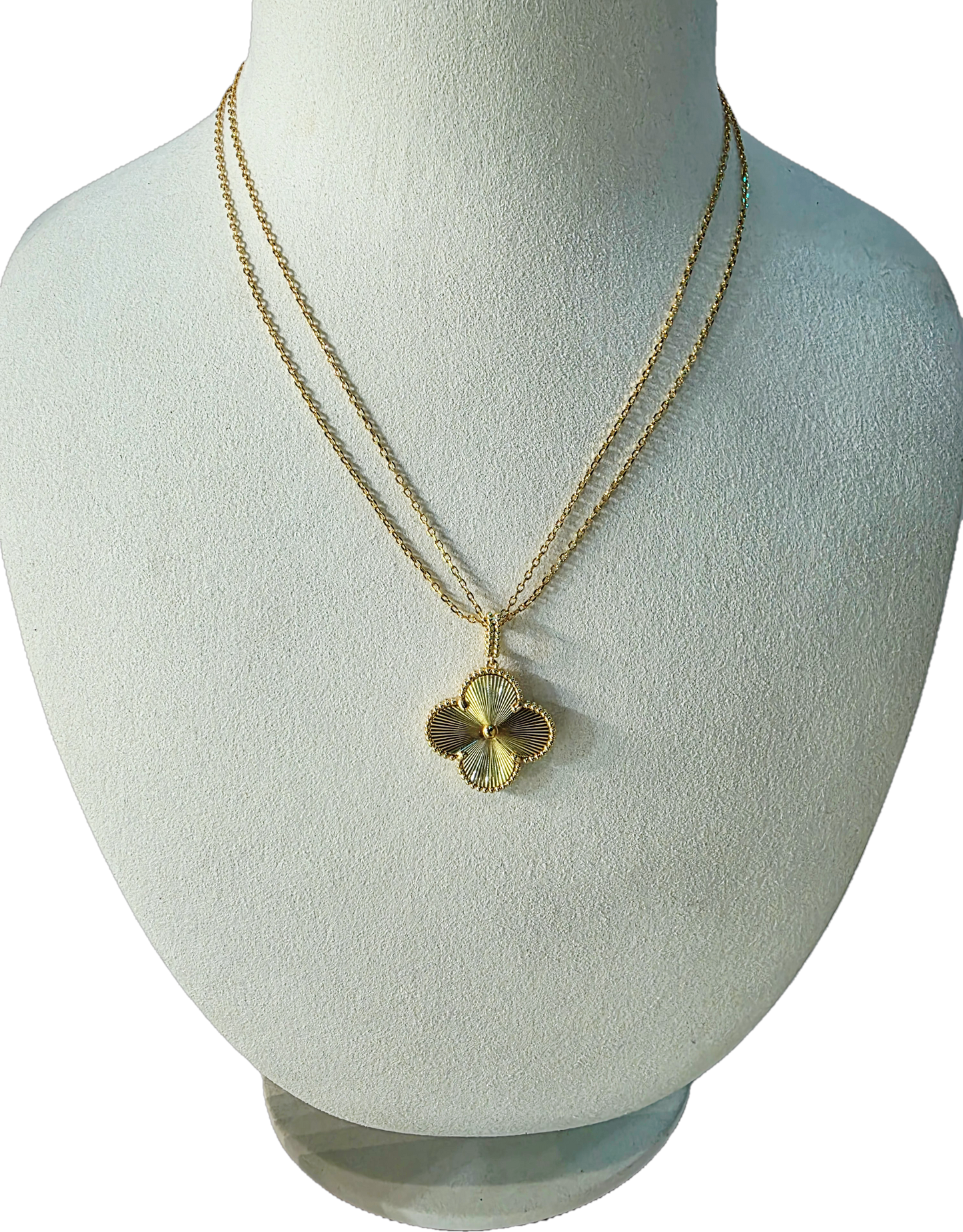 Golden Clover Strand Necklace