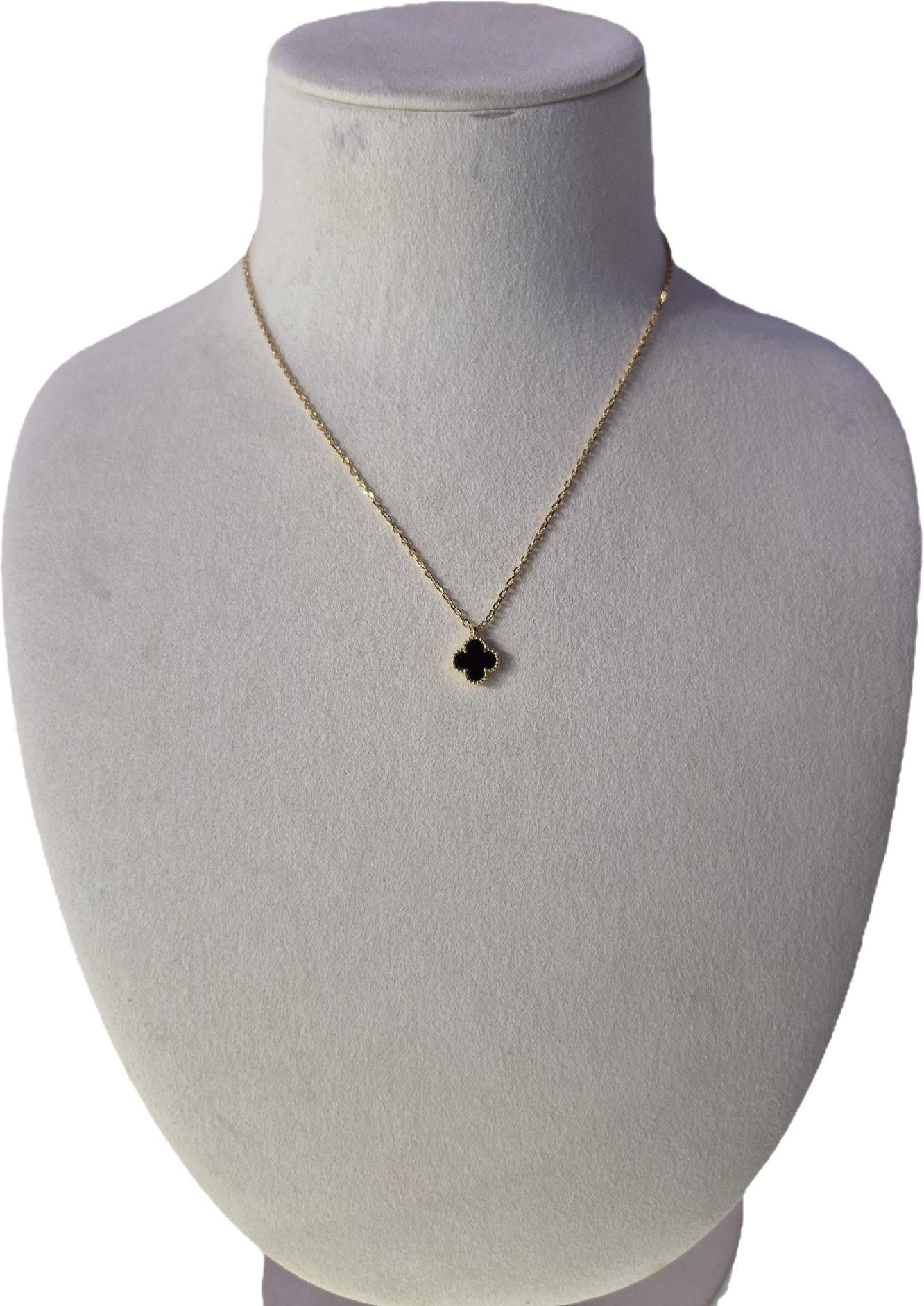 1 Clover Gold Small Black Necklace