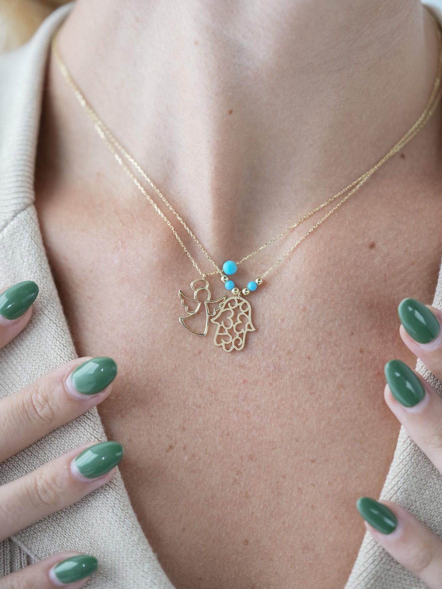 Blue Hamsa Necklace