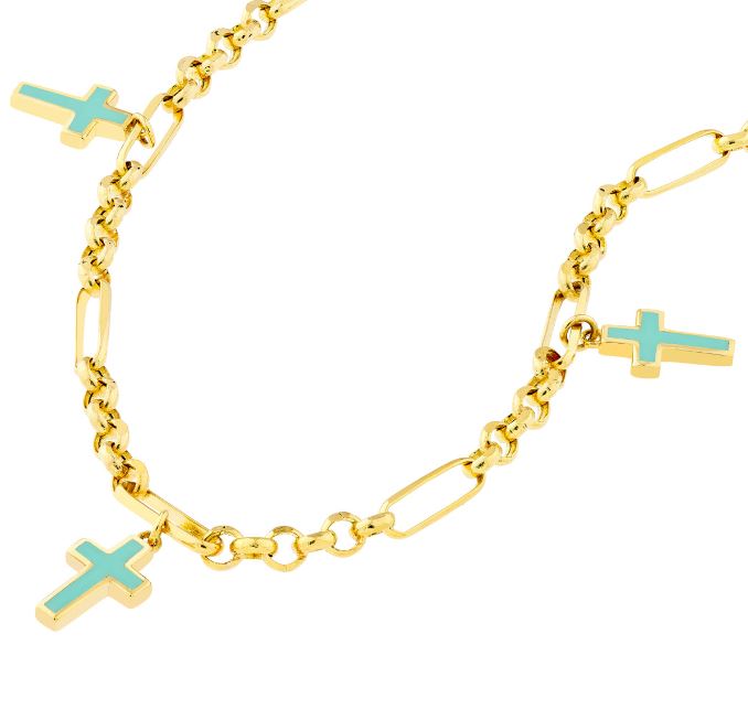 Blue Cross Bracelet