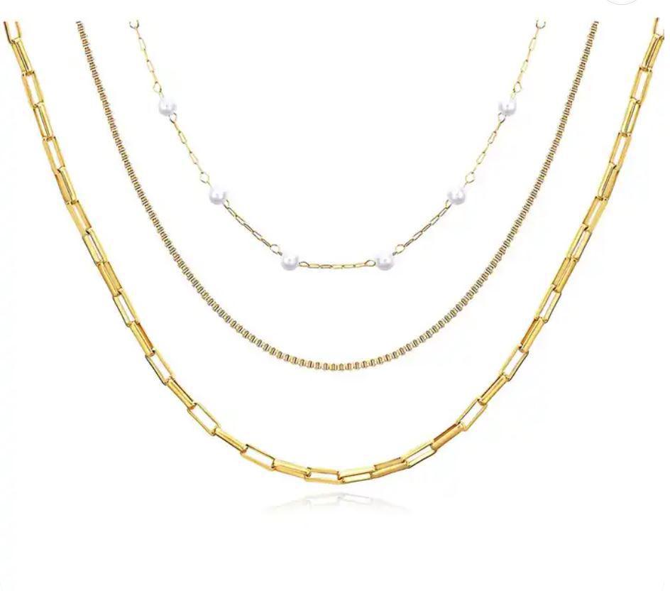 Three Layers Pearl Necklace