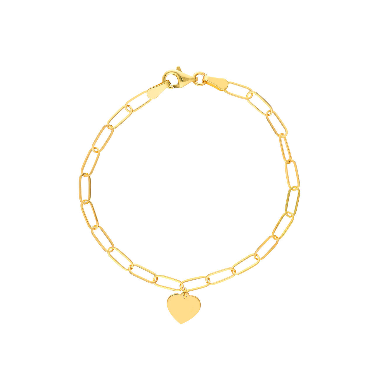 Heart Charm Paper Clip Bracelet