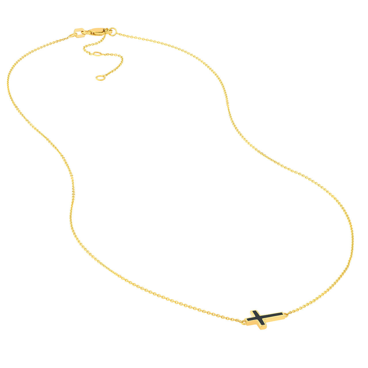 Black Single Cross Necklace
