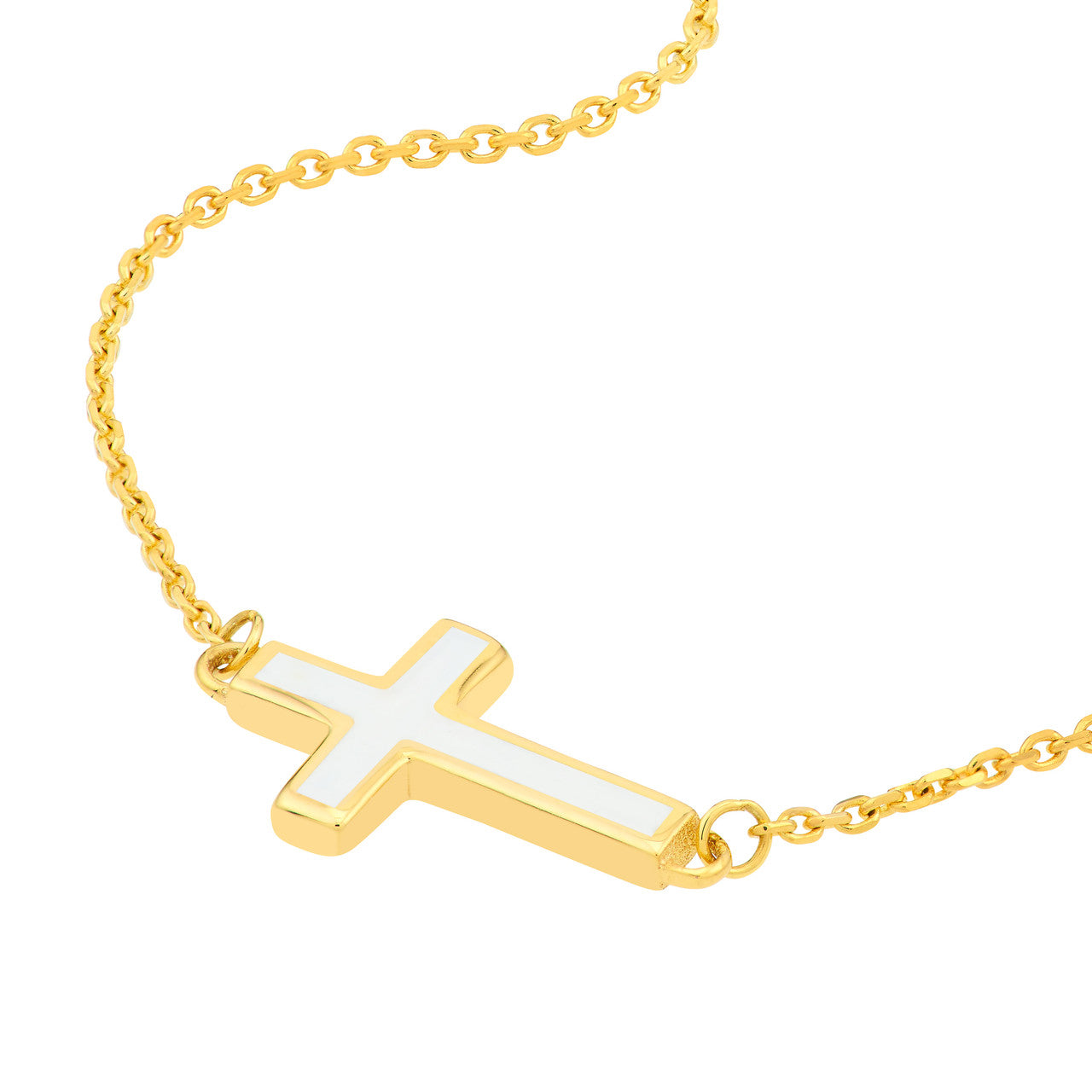 White Cross Necklace