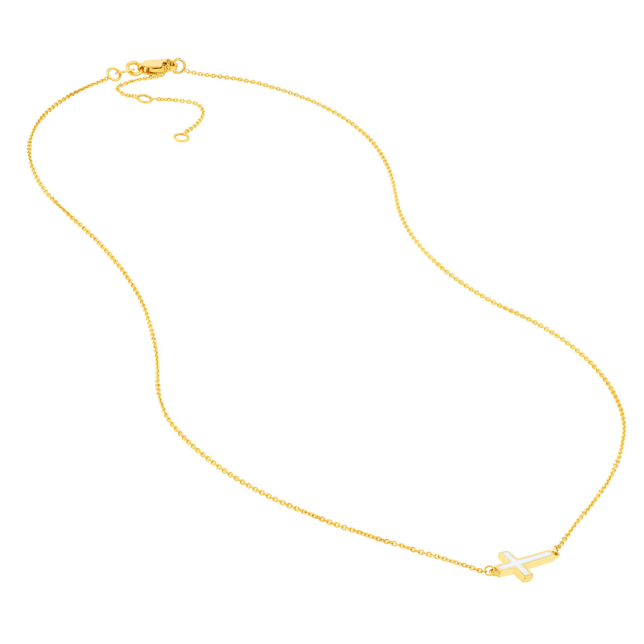 White Cross Necklace
