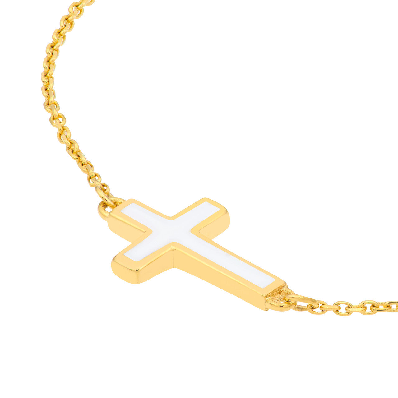White Single Cross Bracelet