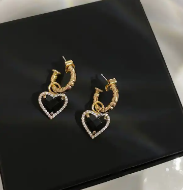 Black Heart Earrings