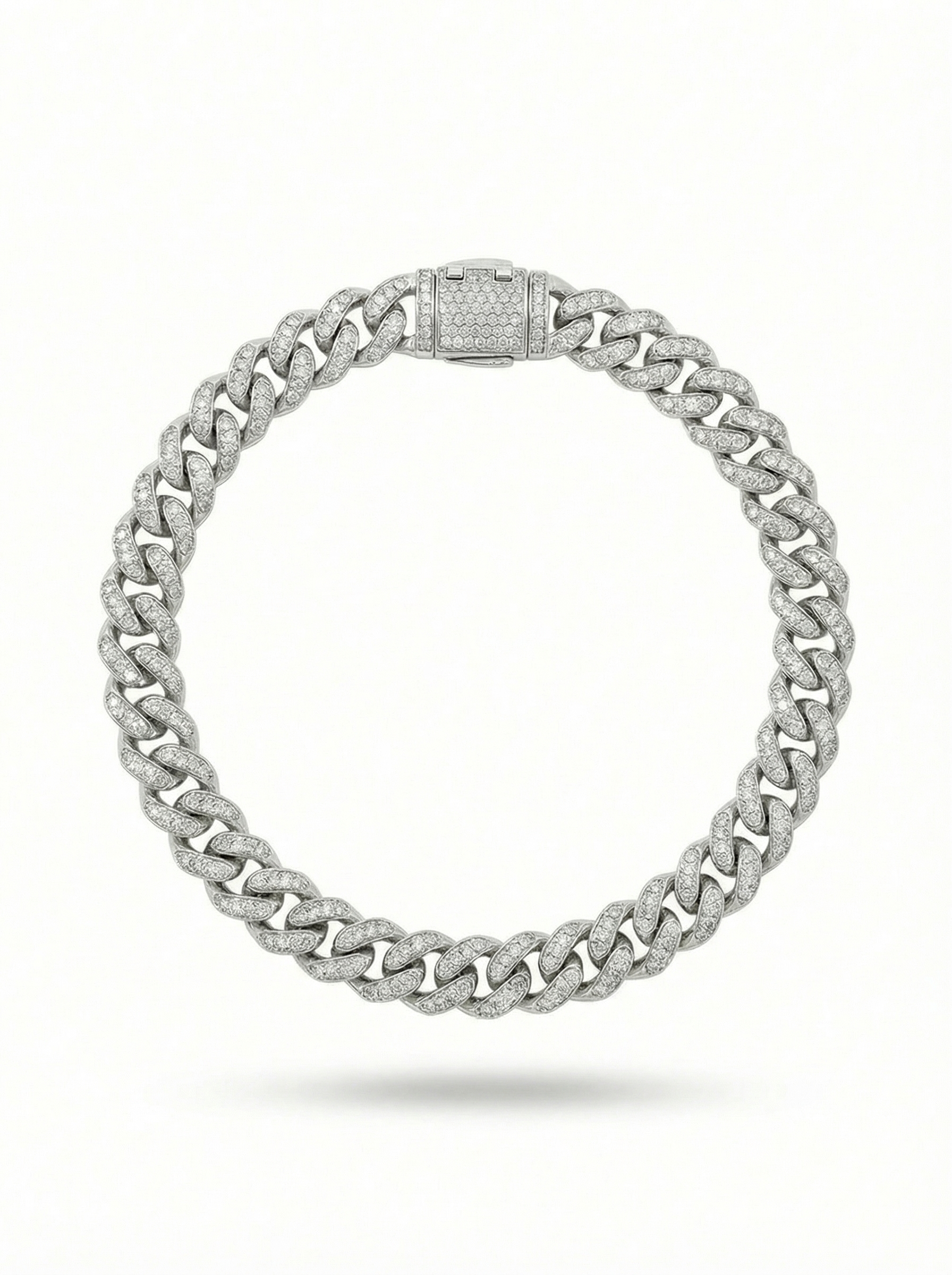 925 Iced Miami Cuban Bracelet 8mm