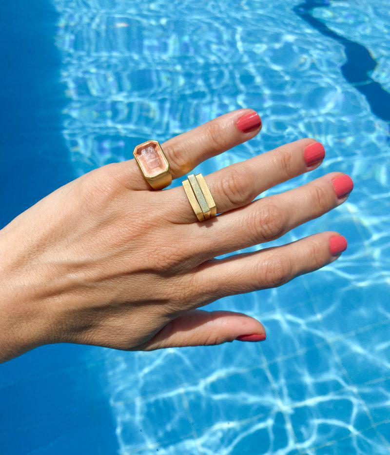 Pink Crystal Stone Ring