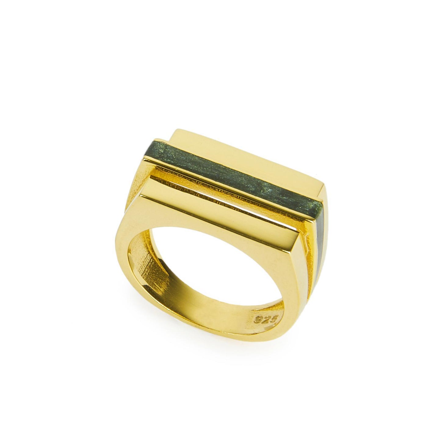 Green Enamel Pinky Ring