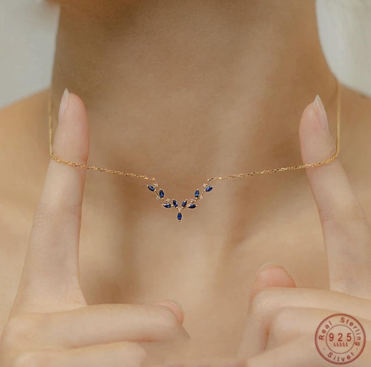 Blue Leaf Necklace