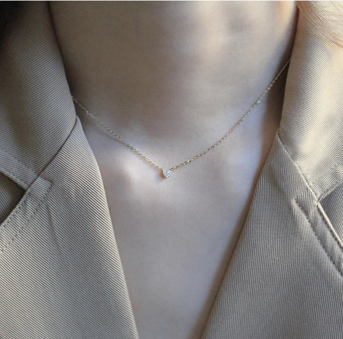 Tiny Heart Charm Necklace