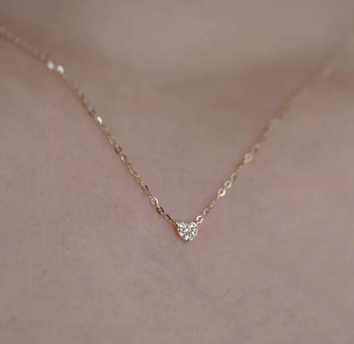 Tiny Heart Charm Necklace