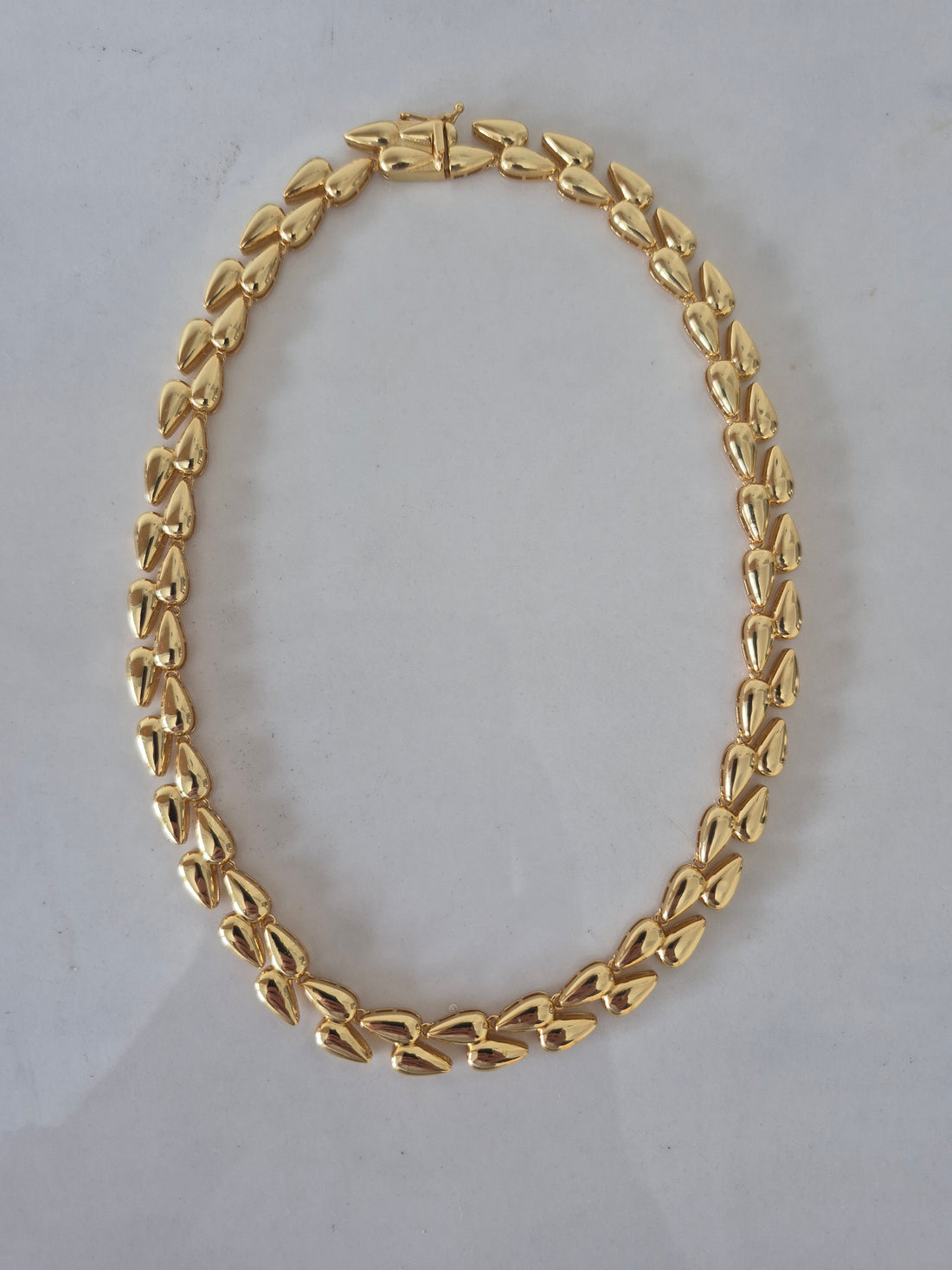 Jasel Jewelry gold plated stainless steel double pear shape necklace