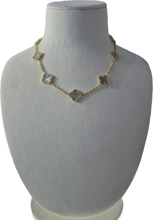 10 Clover Gold Mother of Pearl Necklaces