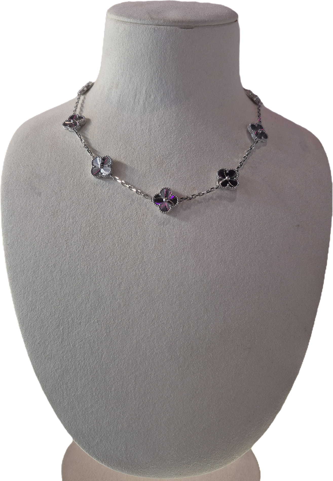 10 Clover Silver Necklace