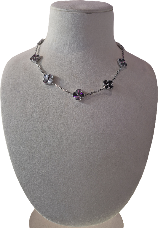 10 Clover Silver Necklace