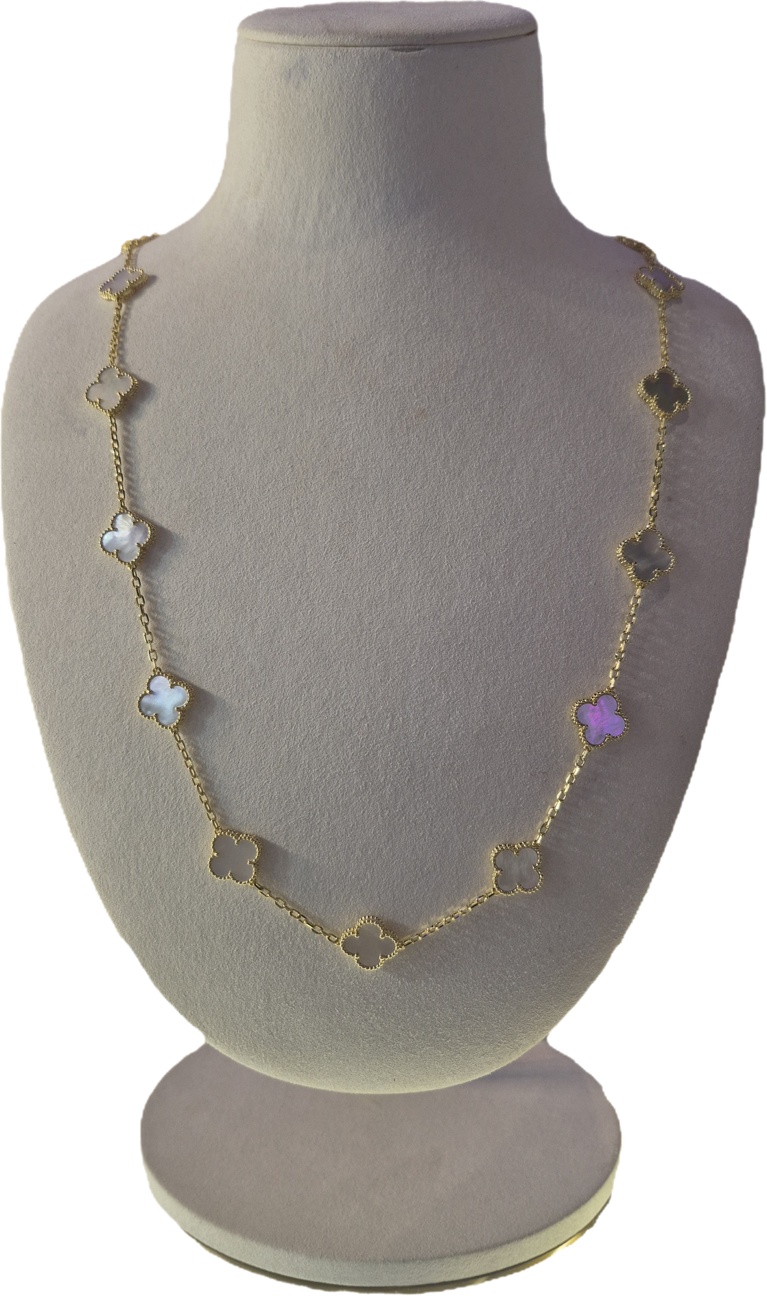 20 Clover Gold Mother of Pearl Necklace