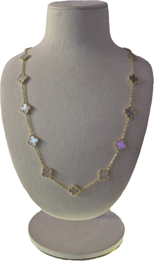20 Clover Gold Mother of Pearl Necklace