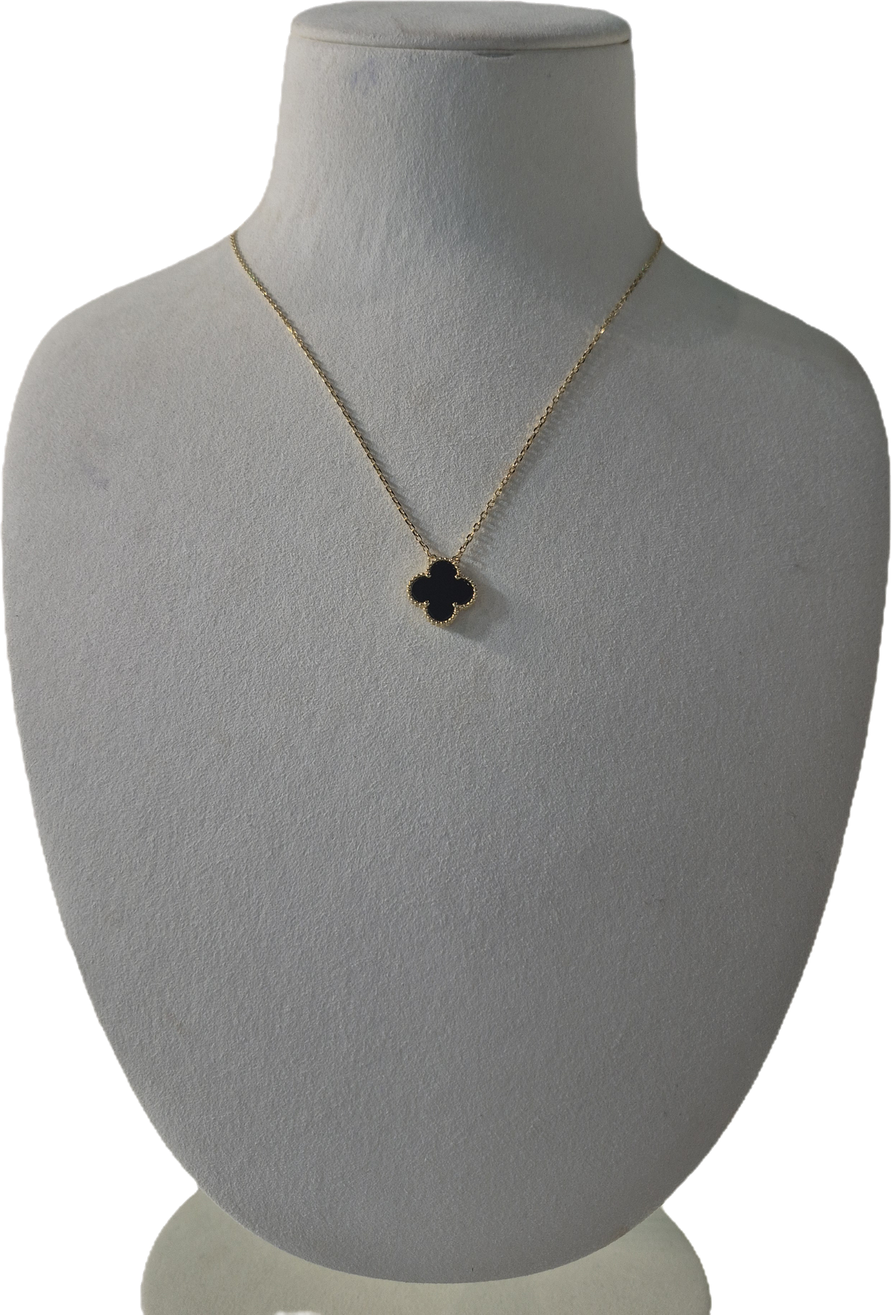 1 Clover Gold Black Necklace