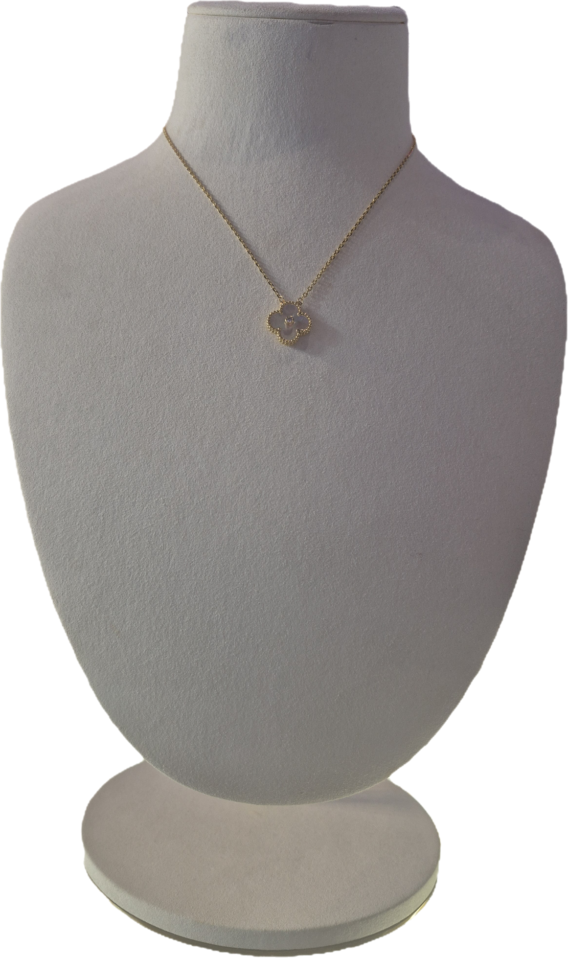 1 Clover Gold With Stone Mother of Pearl Necklace