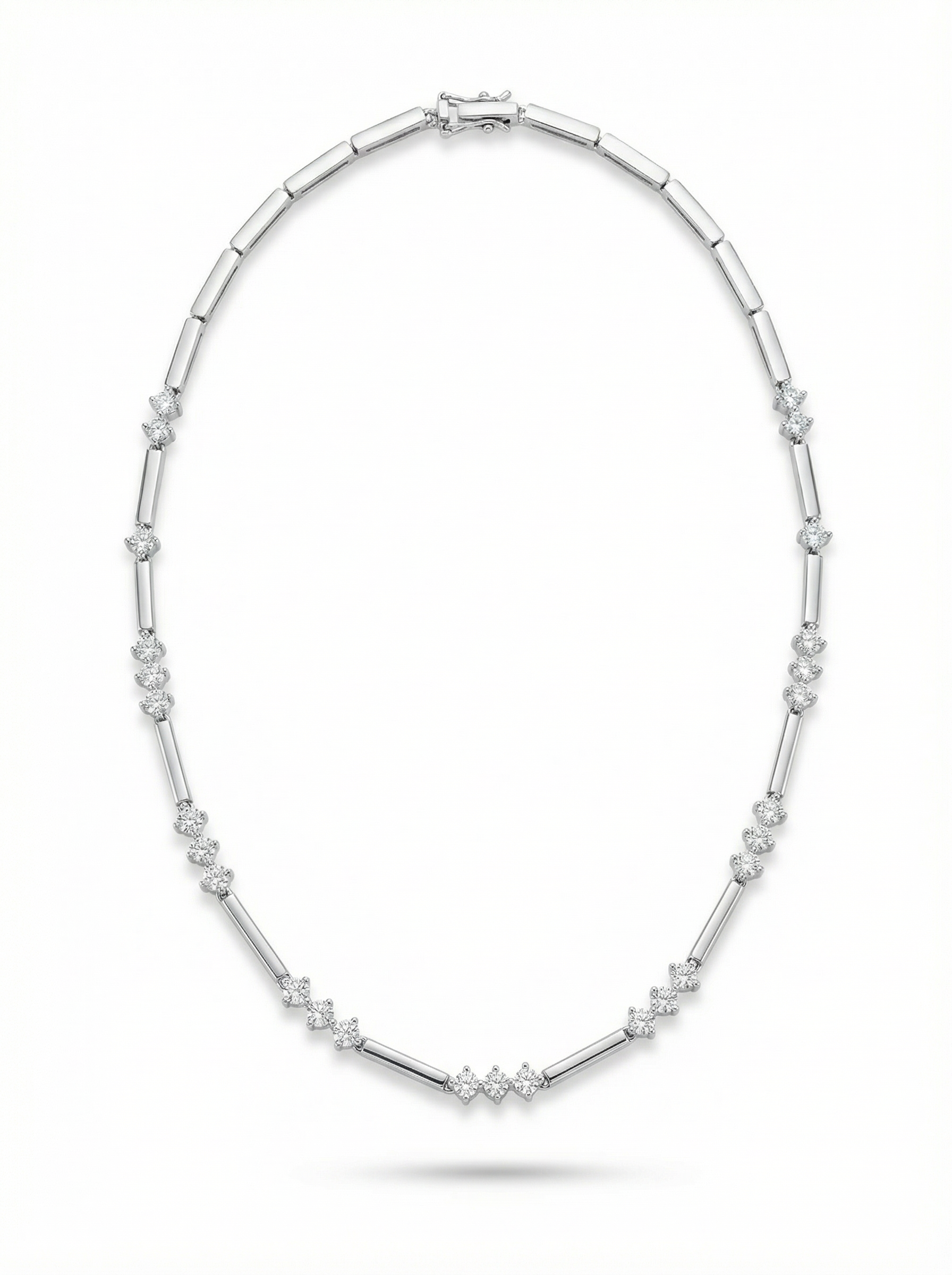 Gold Plated Stainless Steel Link Chain Multiple Stone Necklace