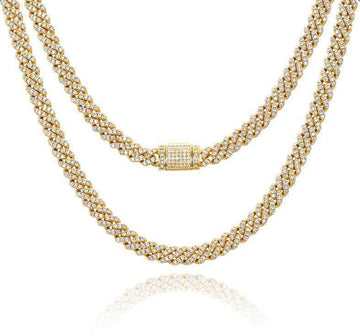 Jasel Jewelry 925 sterling silver iced out Cuban chain with moissanite stones
