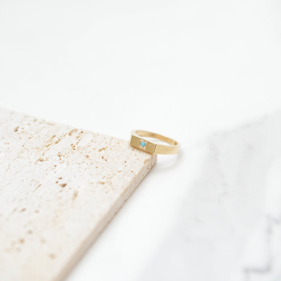 Jasel Jewelry 14K gold Zara ring with vibrant blue stone