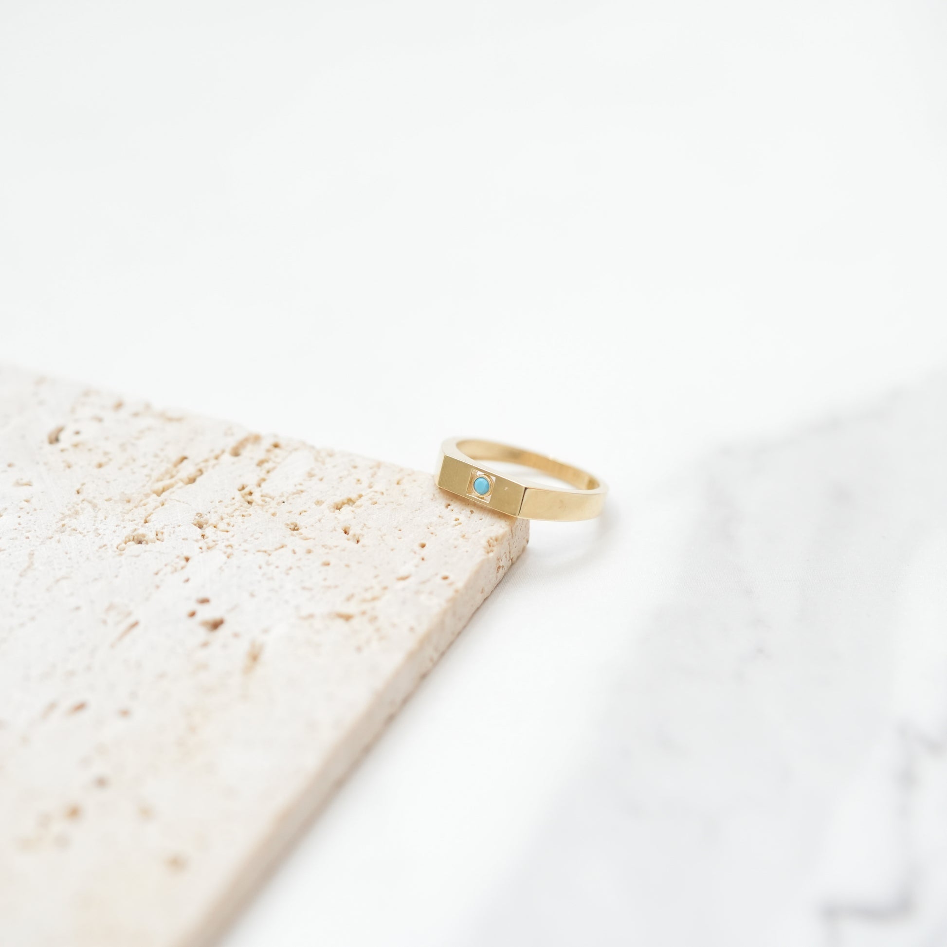 Jasel Jewelry 14K gold Zara ring with vibrant blue stone