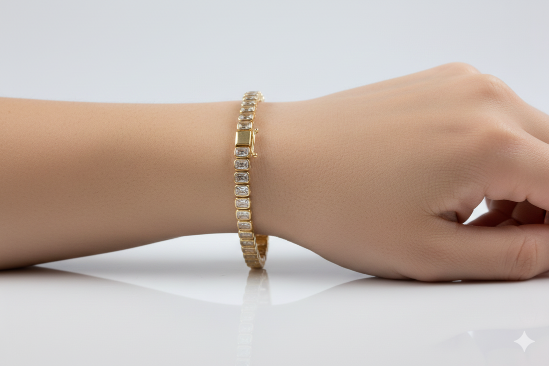 Gold Bar Stone Bracelet