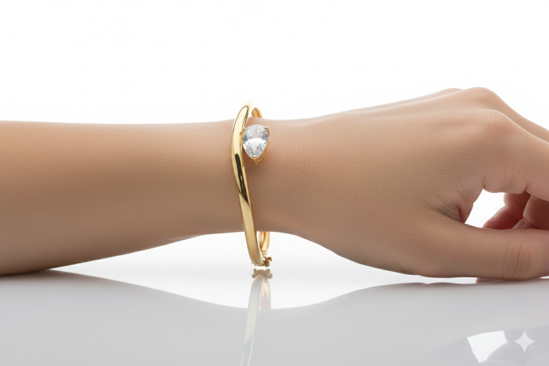 Curve Shape Stone Bracelet