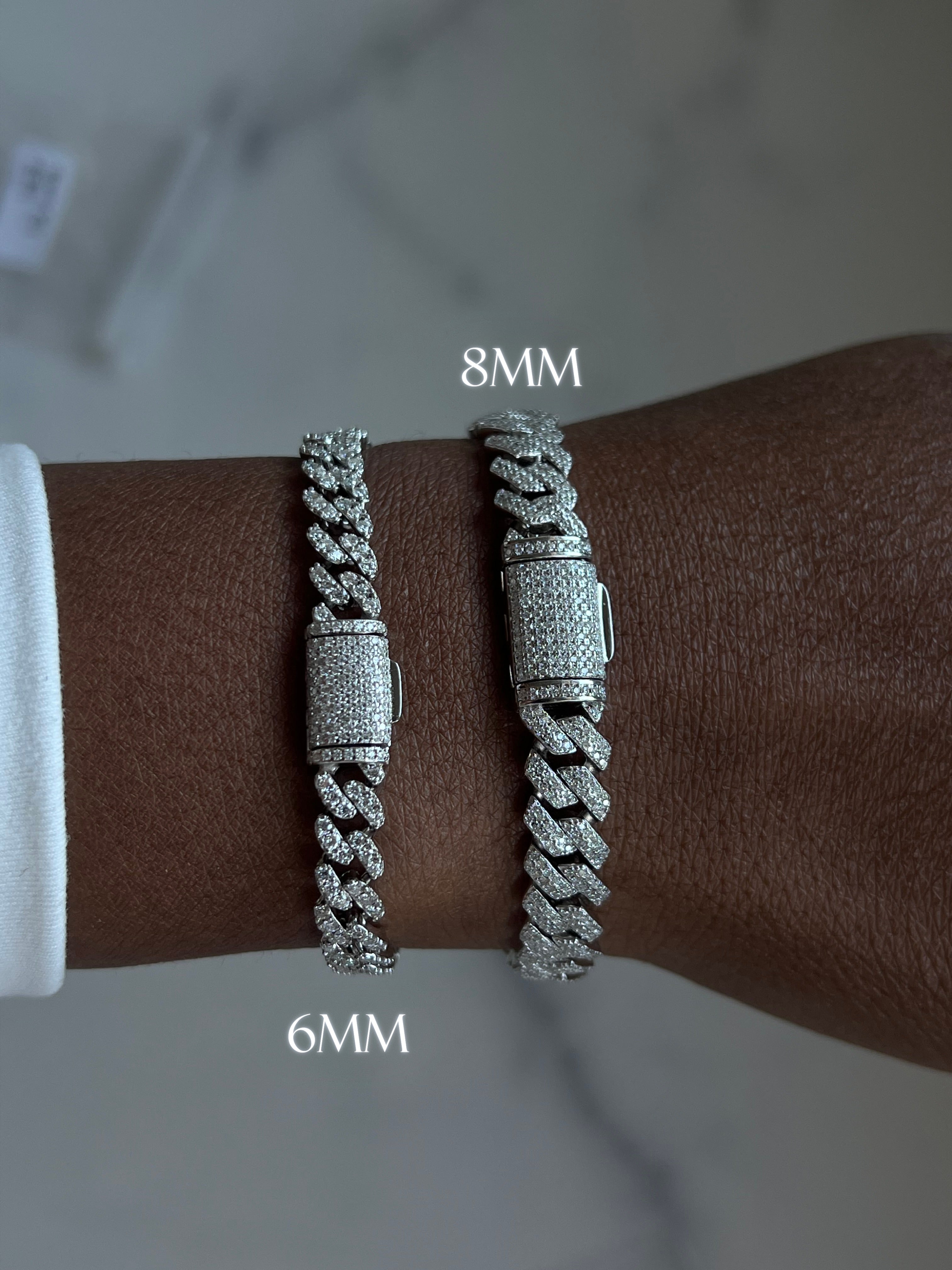 925 Iced Miami Cuban Bracelet 8mm