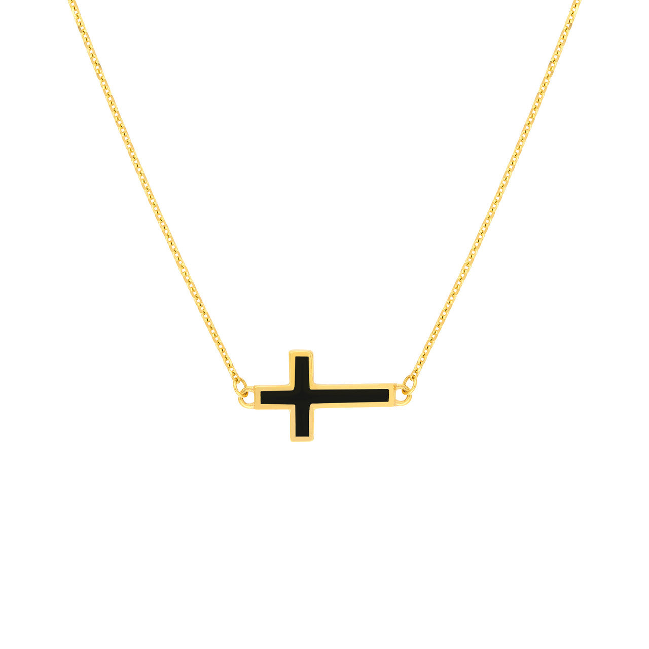 Black Single Cross Necklace