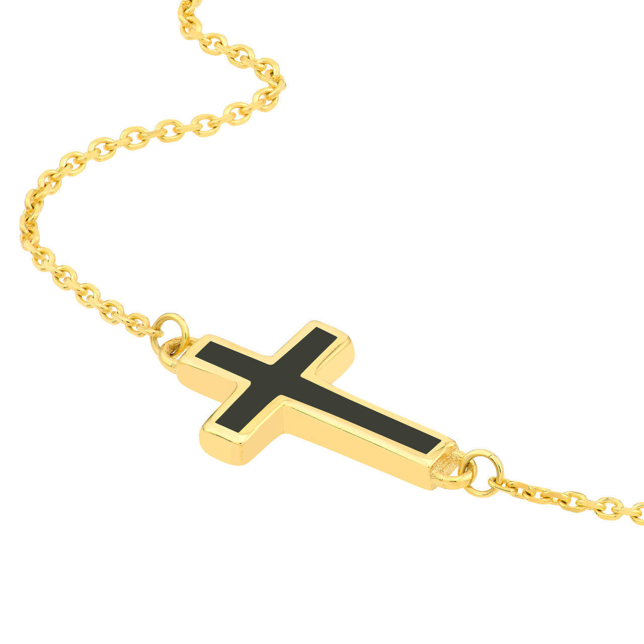 Black Single Cross Necklace