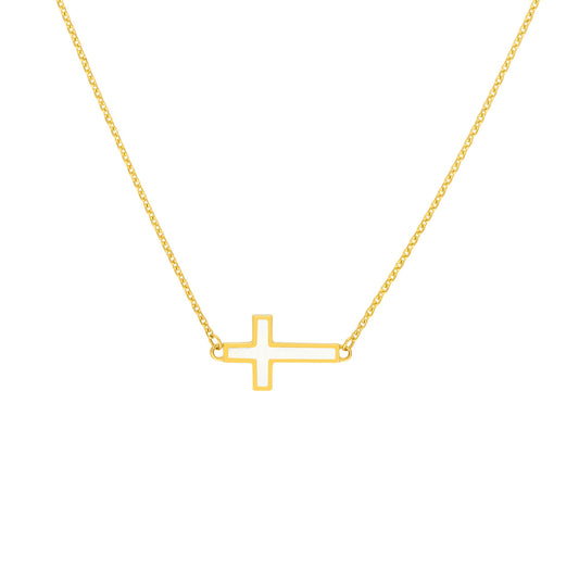 White Cross Necklace