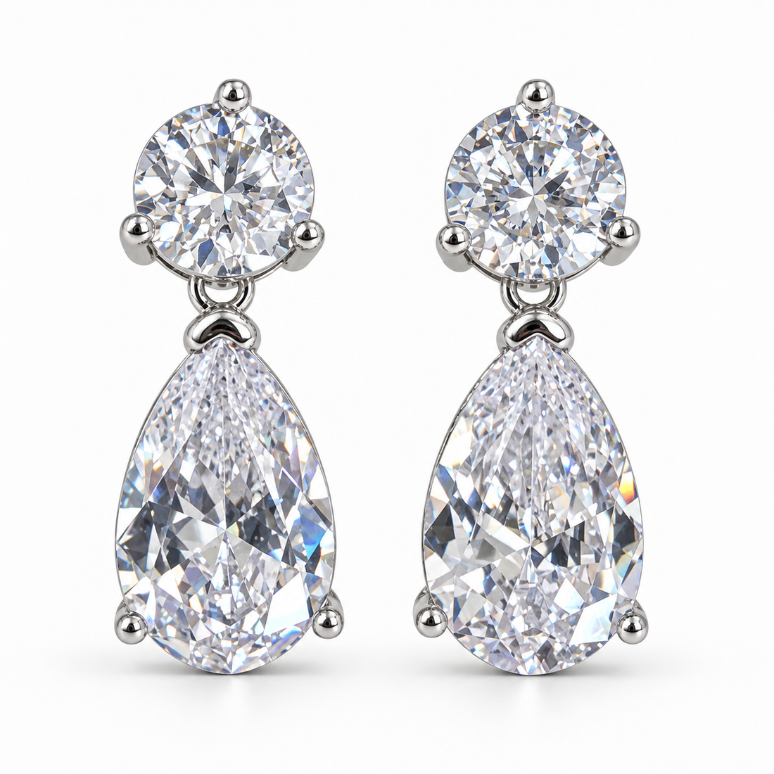 Pear Cut Teardrop Dangle Earrings