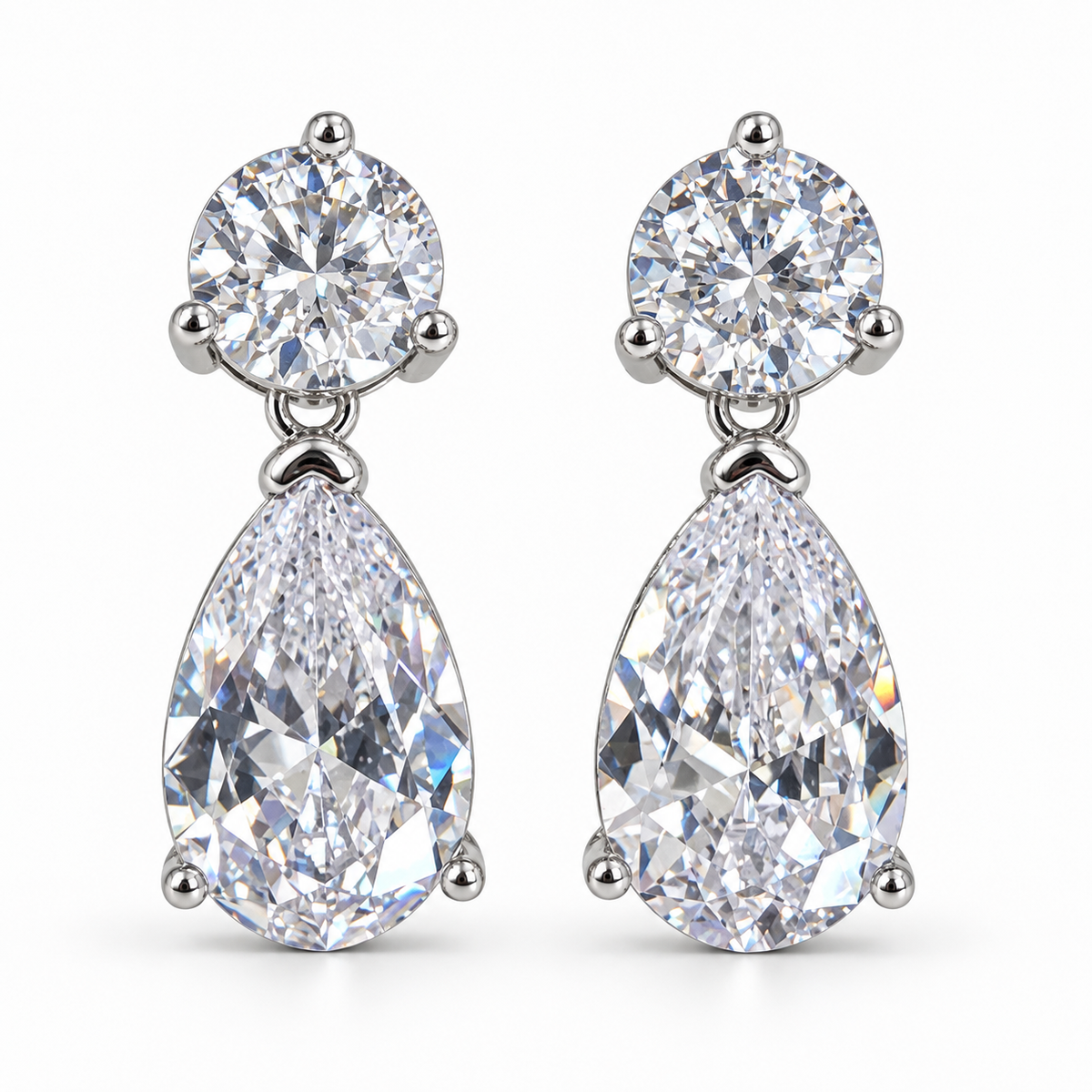 Pear Cut Teardrop Dangle Earrings