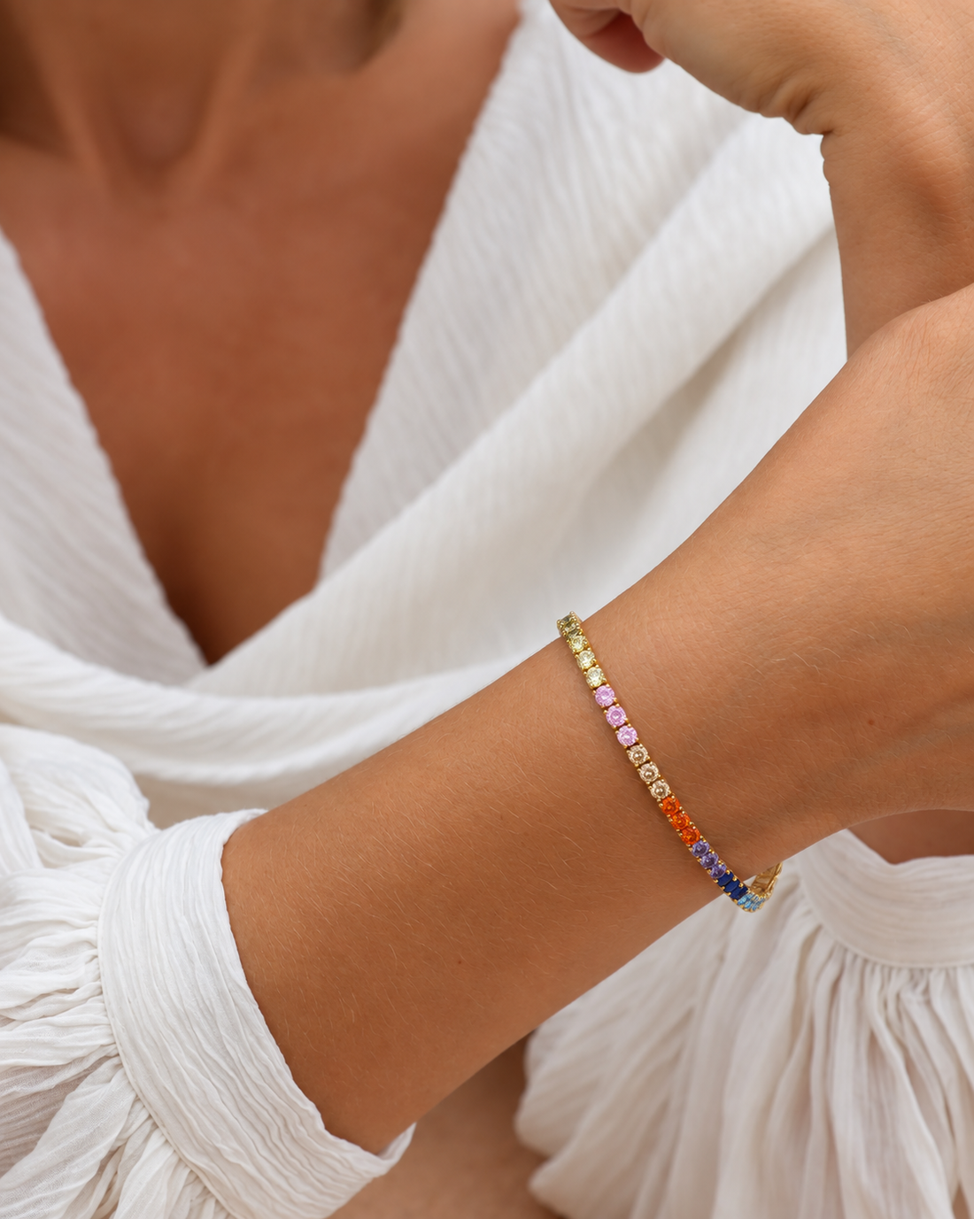 Rainbow Tennis Bracelet