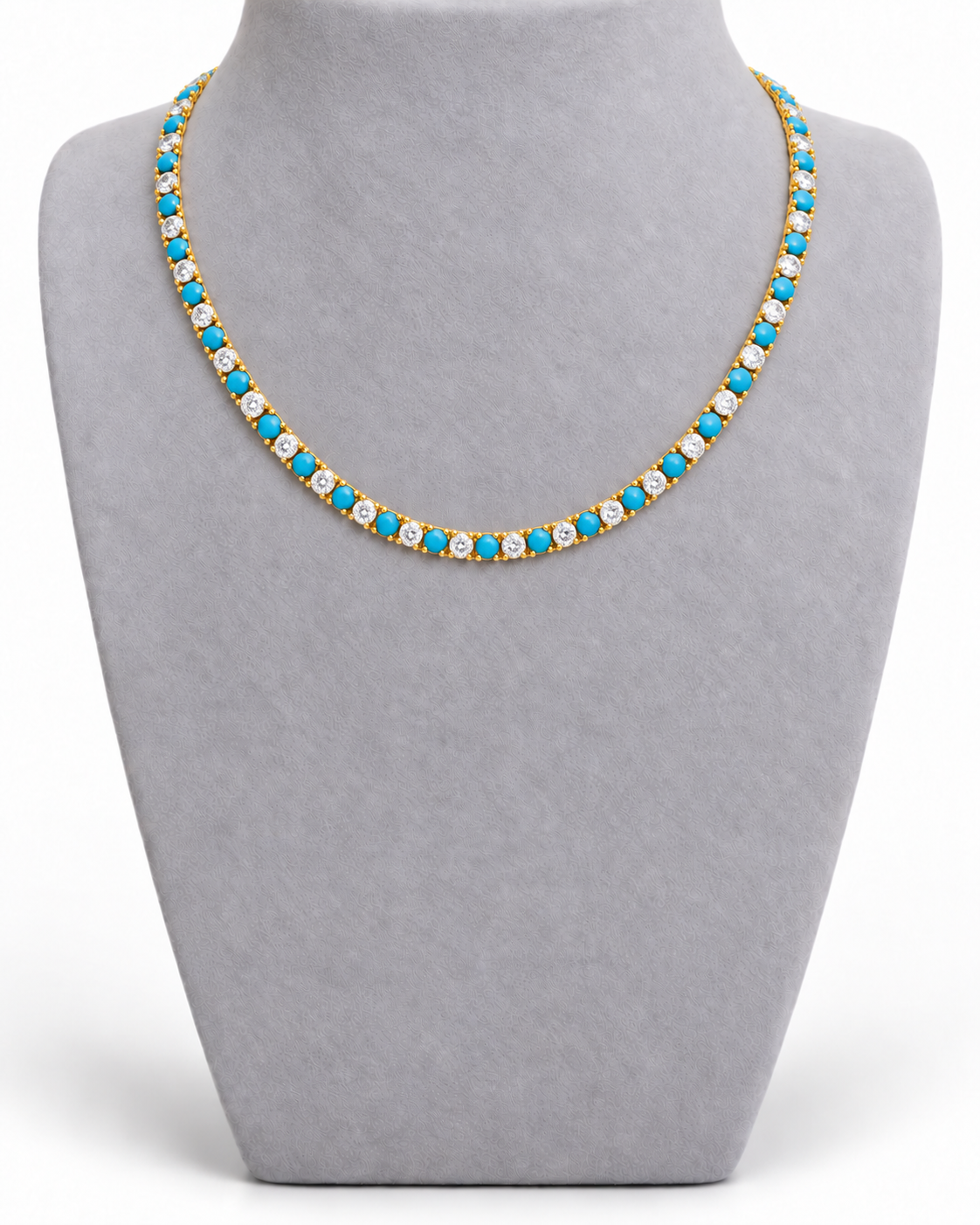 Riviera Sparkle Tennis Necklace Gold