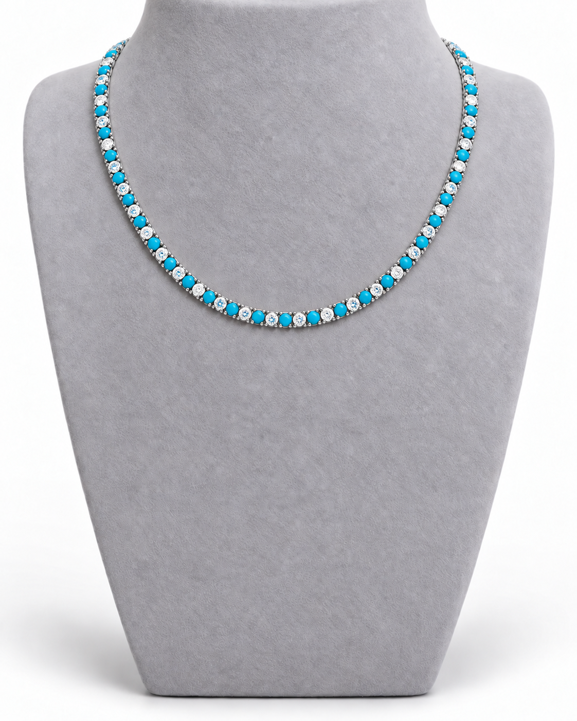Riviera Sparkle Tennis Necklace Silver