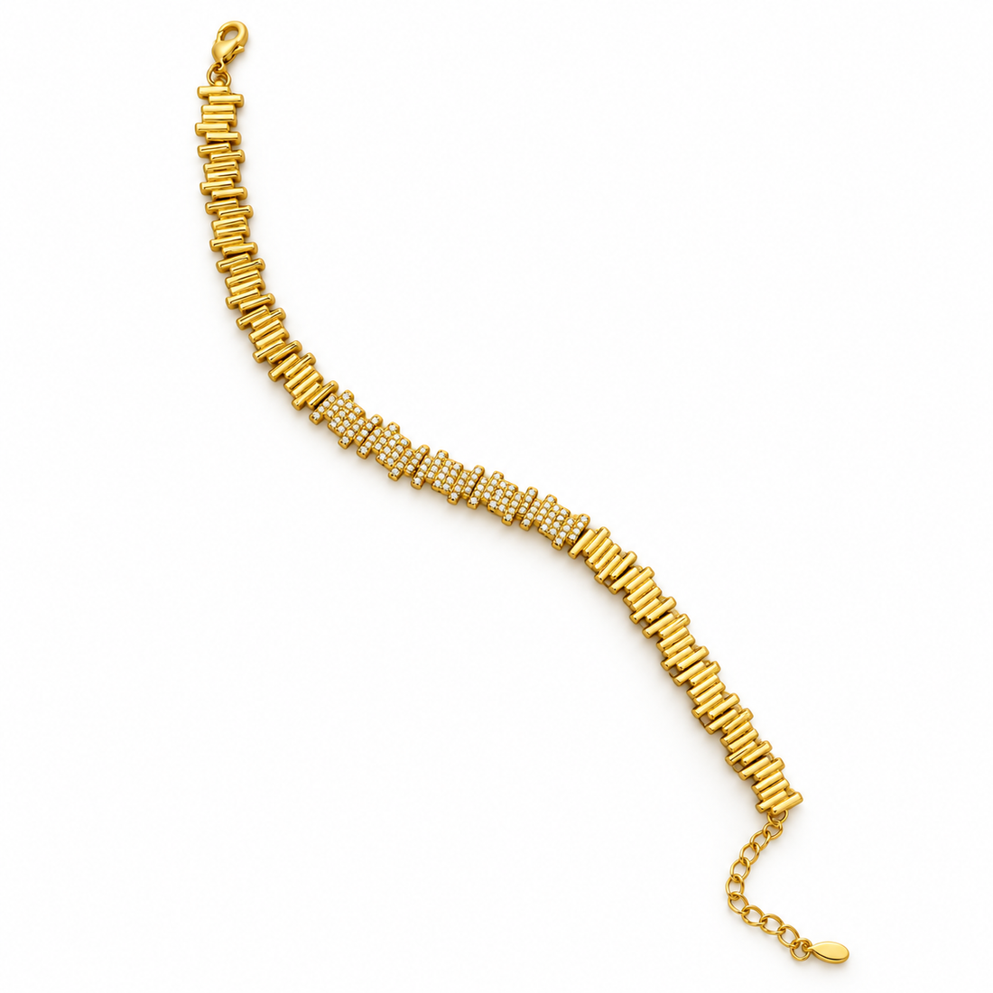 The Ribbed Baquette Strand Bracelet