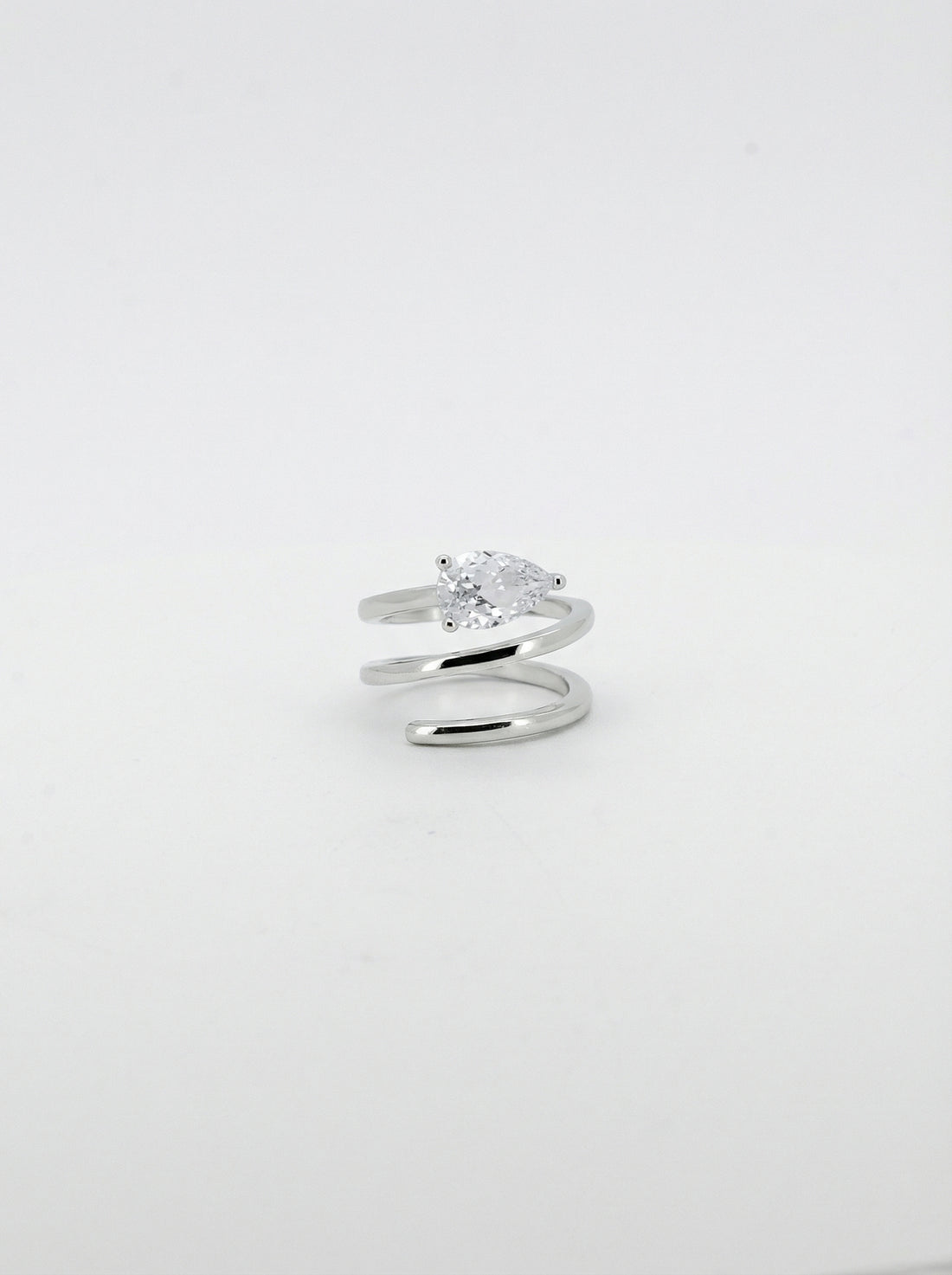 Teardrop Cut Spiral Ring