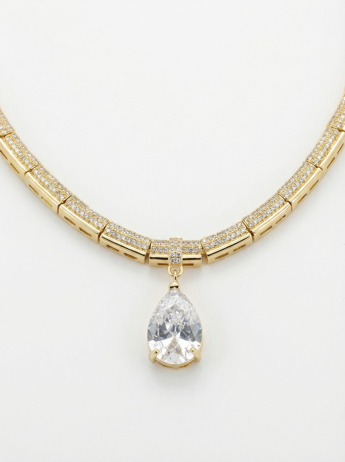 Elegant Bamboo Link Necklace