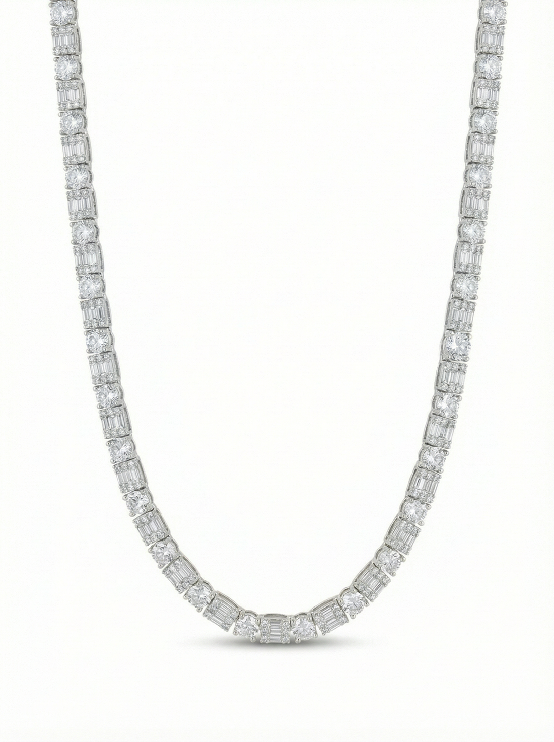 Large Diamond Tennis Chain Necklace