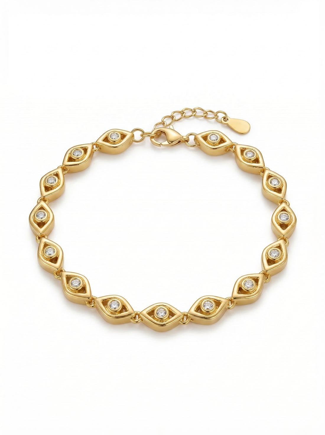 Evil Eye Geometric Link Bracelet