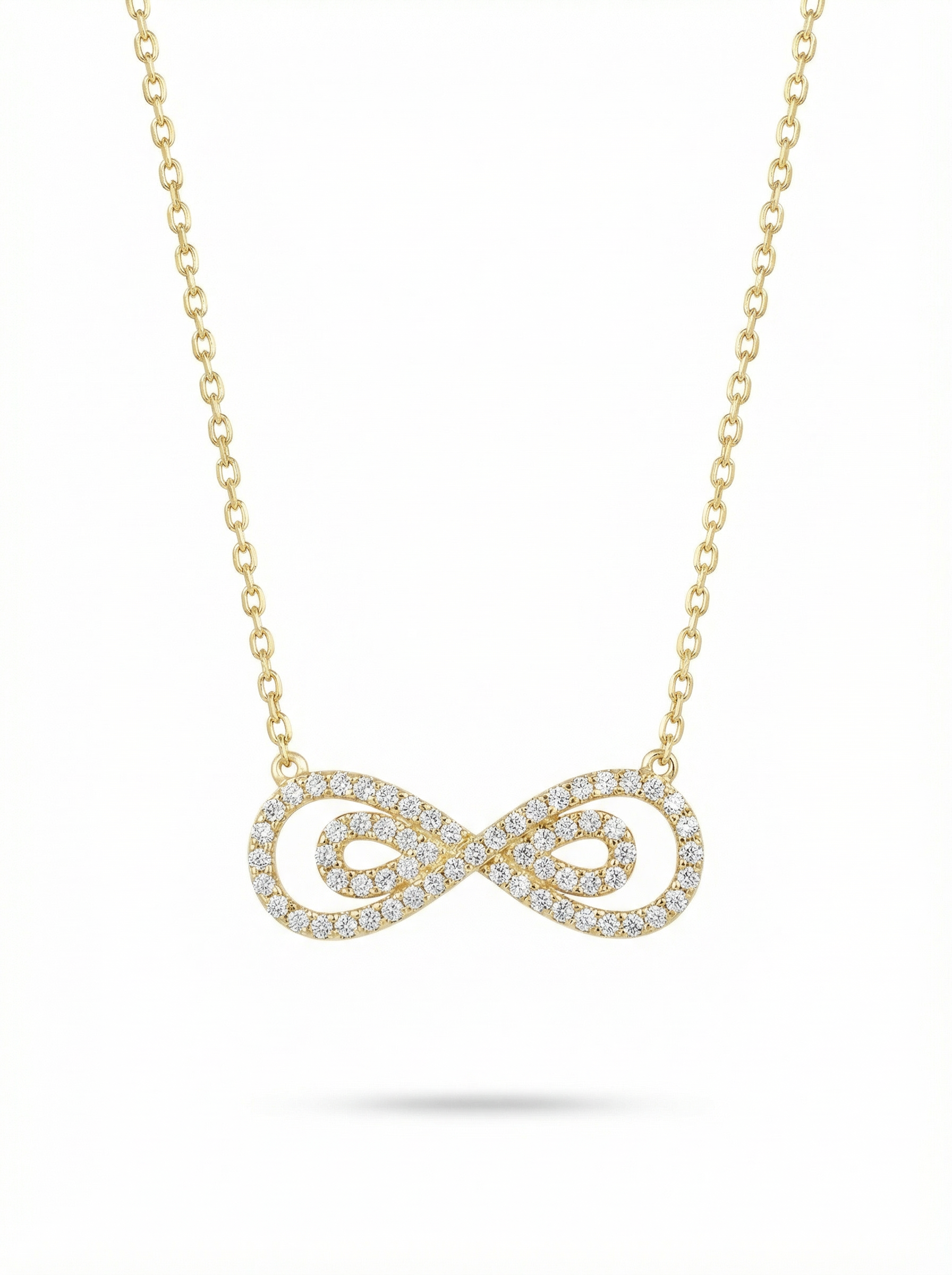 14K Gold Infinity Necklace with Elegant Pendant