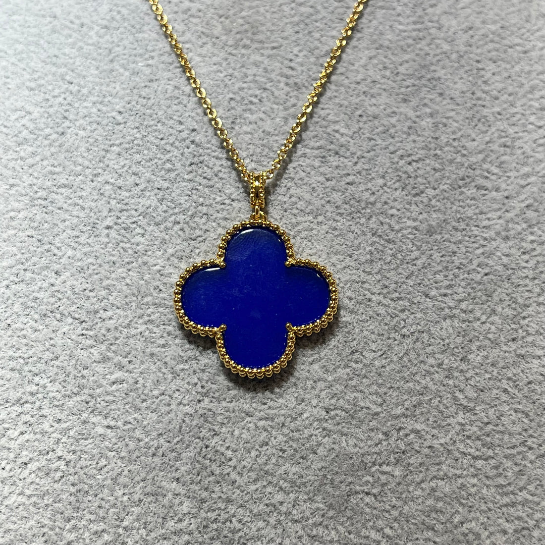 1 Clover XL Blue Necklace