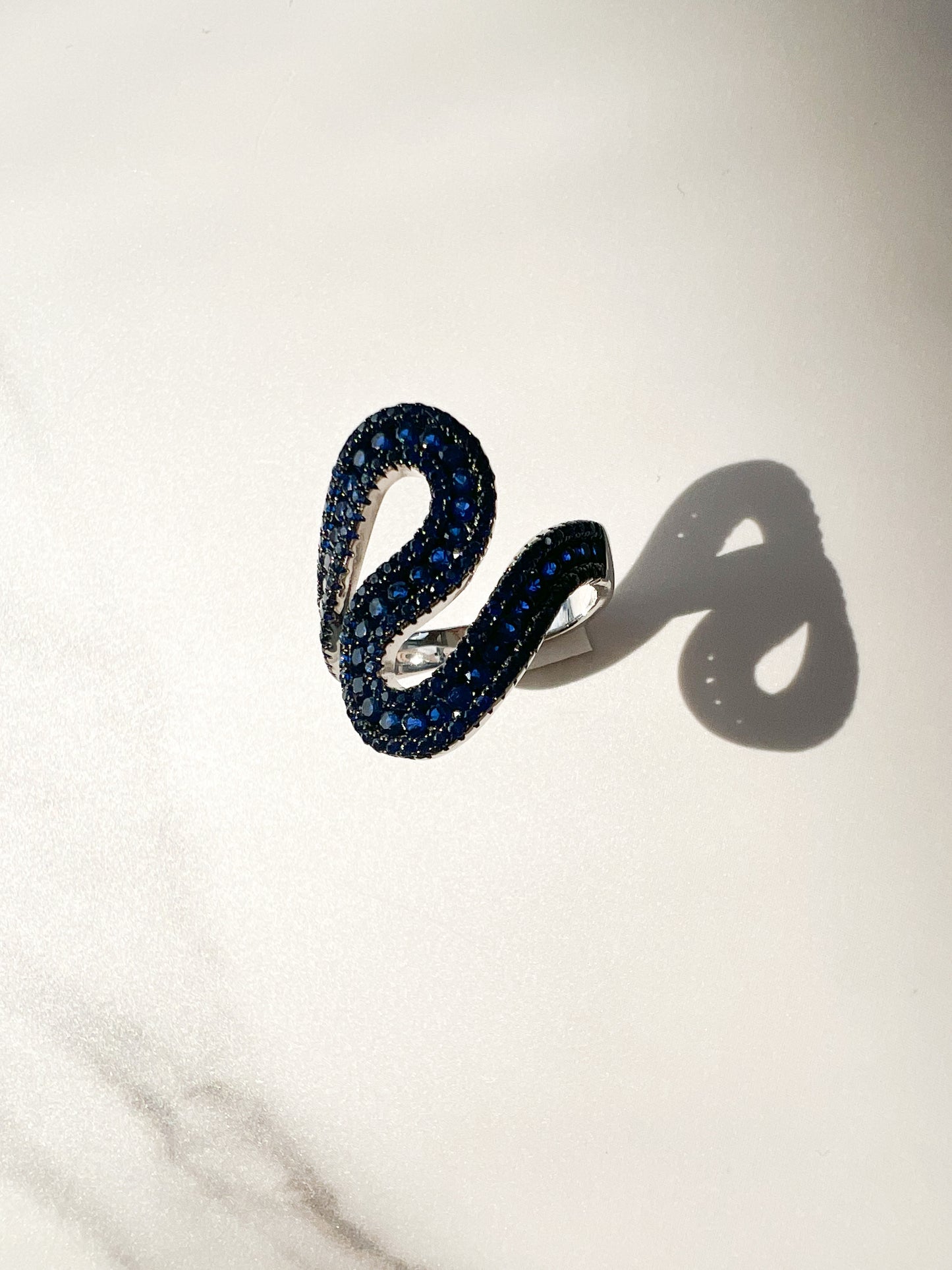 Blue Diamond Snake Ring